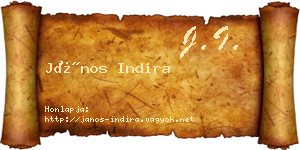 János Indira névjegykártya